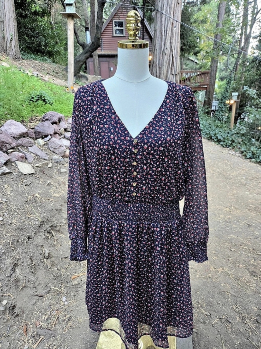 LOFT Ladybug Print Mini Dress Size XS
